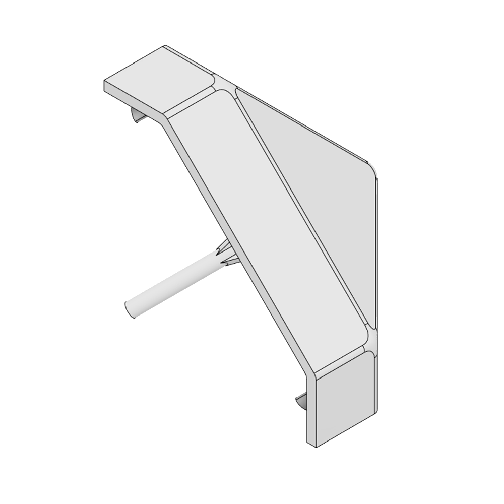 60-280-2 MODULAR SOLUTIONS PART<br>END CAP FOR 3-WAY BODY CONNECTION, ANGULAR, GRAY, USED WITH 40-010-1